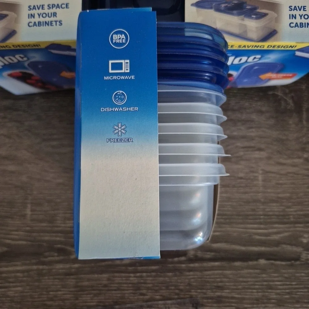 Ziploc One Press Seal Small Rectangle Container - 5 Ct